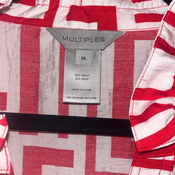 Multiples size XL maternity top in red and white, nautical theme / preowned - Picture 2 of 7